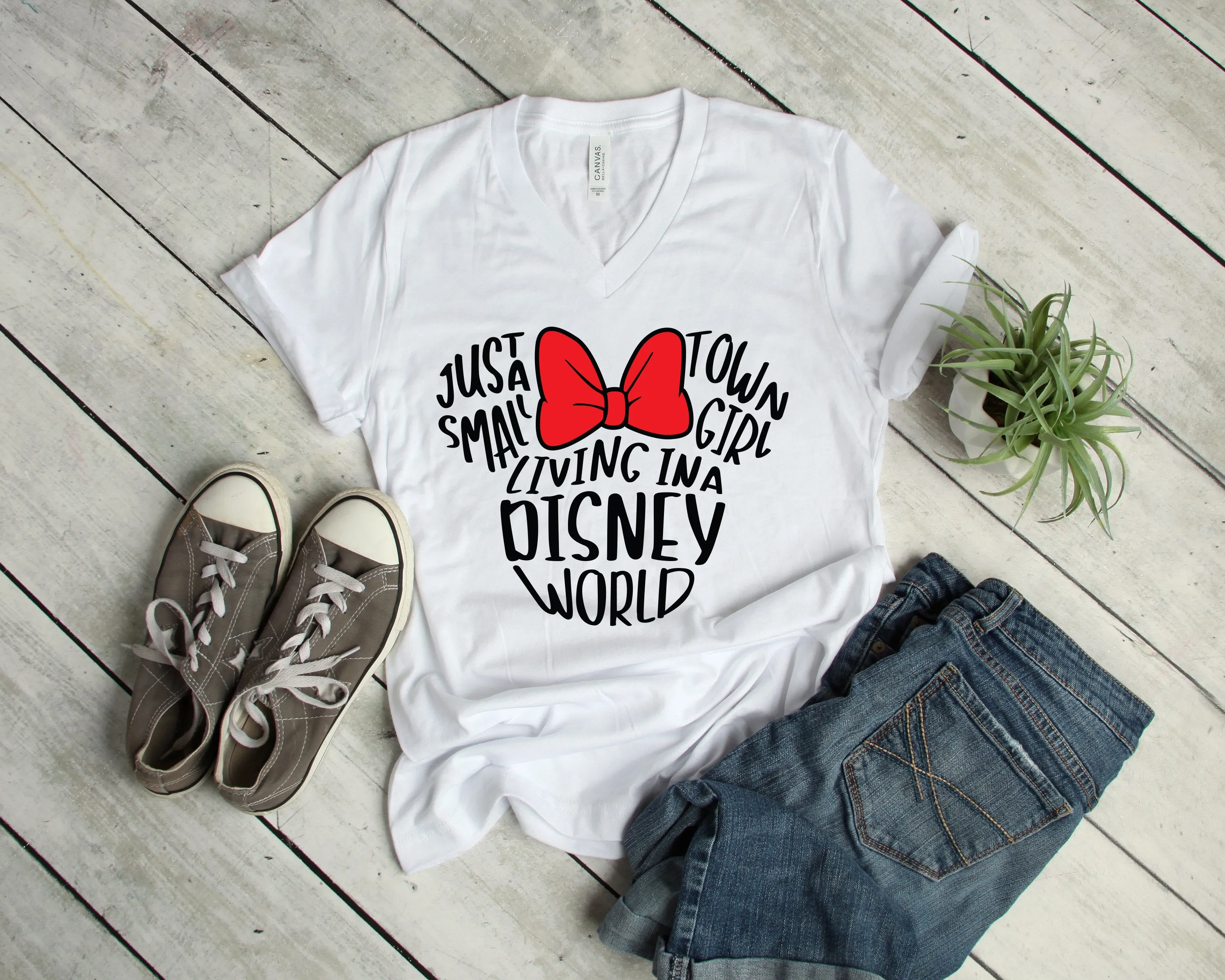 Just a Small Town Girl Living in a Disney World - Minnie T Shirt- Minnie Mouse Adult T Shirt