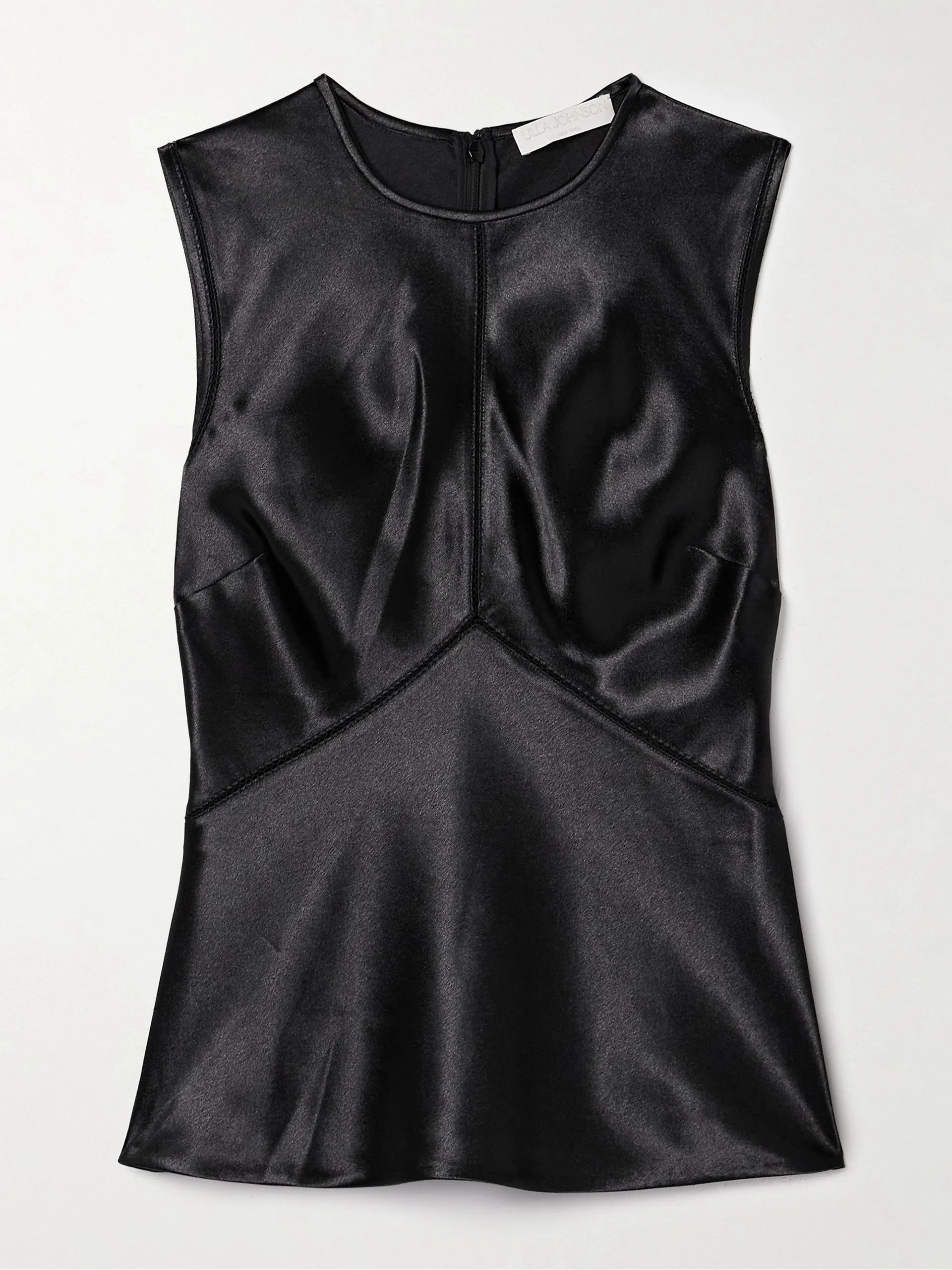 Kiera crochet-trimmed satin tank