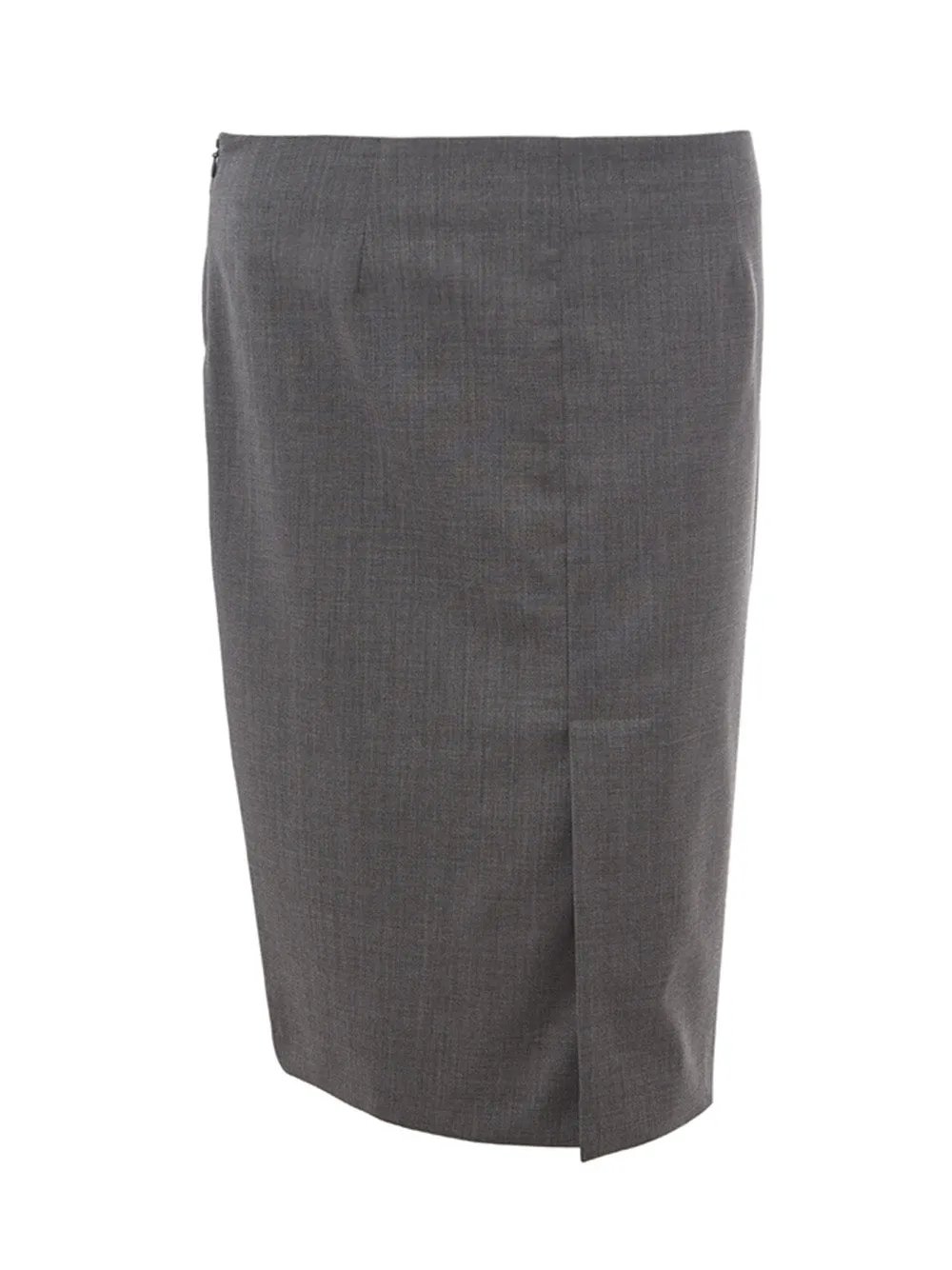 Lardini Elegant Grey Wool Pencil Skirt