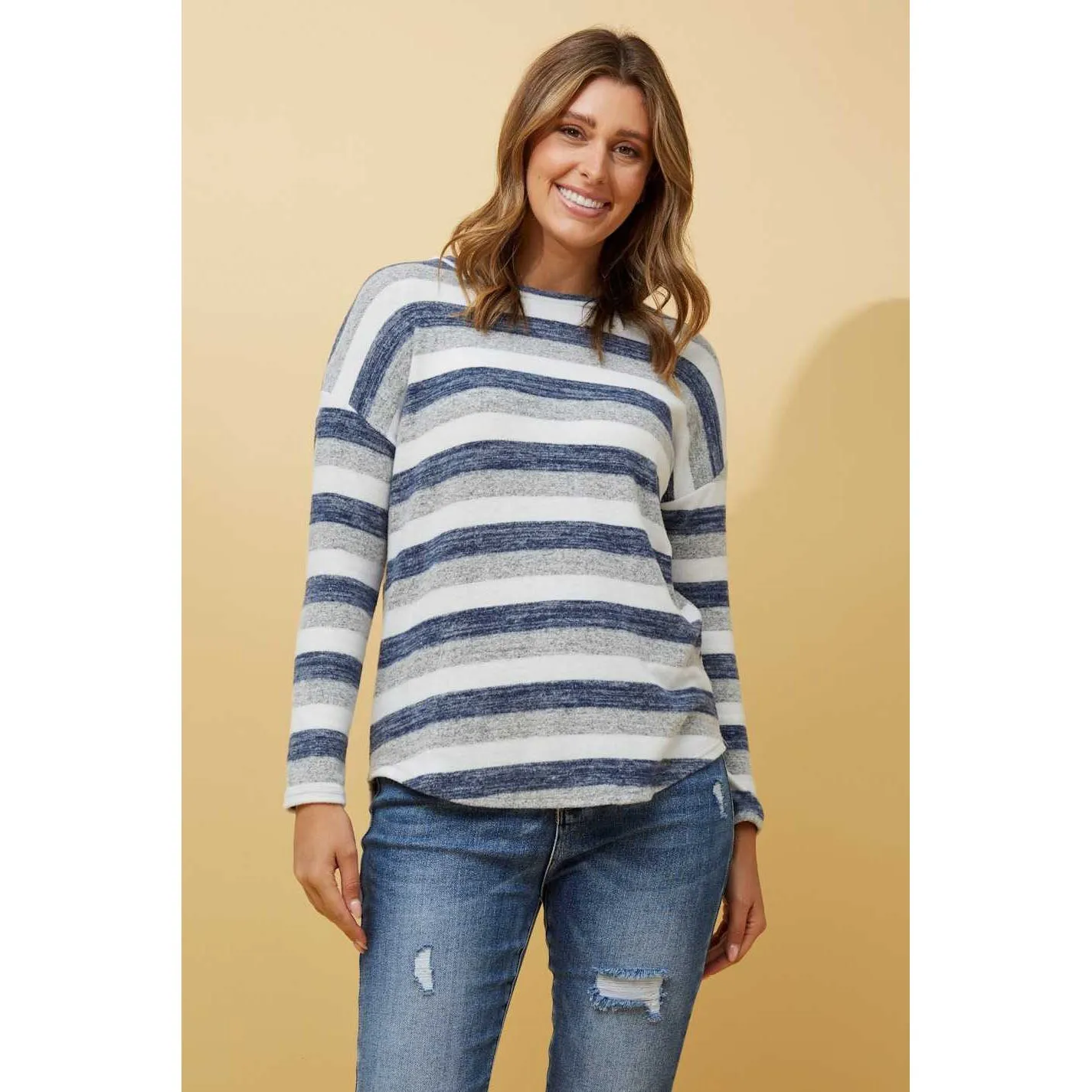 Long Sleeve Pull-Over - Multi Blue