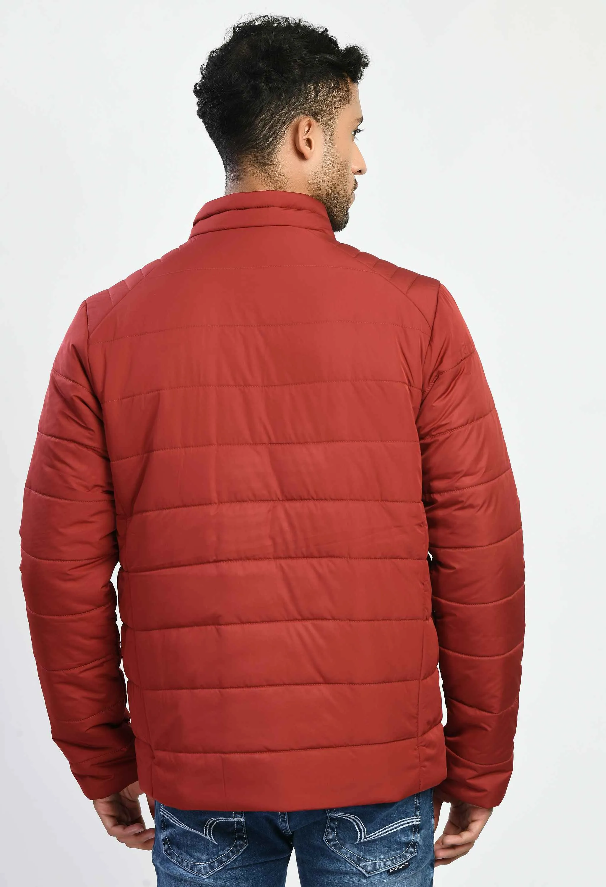 Maroon Rolex Quilted Bomber Jacket