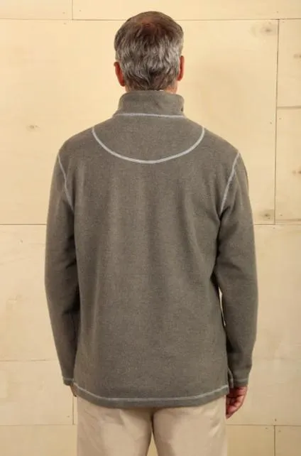 Melange Soft Fleece 1/4 Zip Pullover in Vintage Olive by Tru Grit
