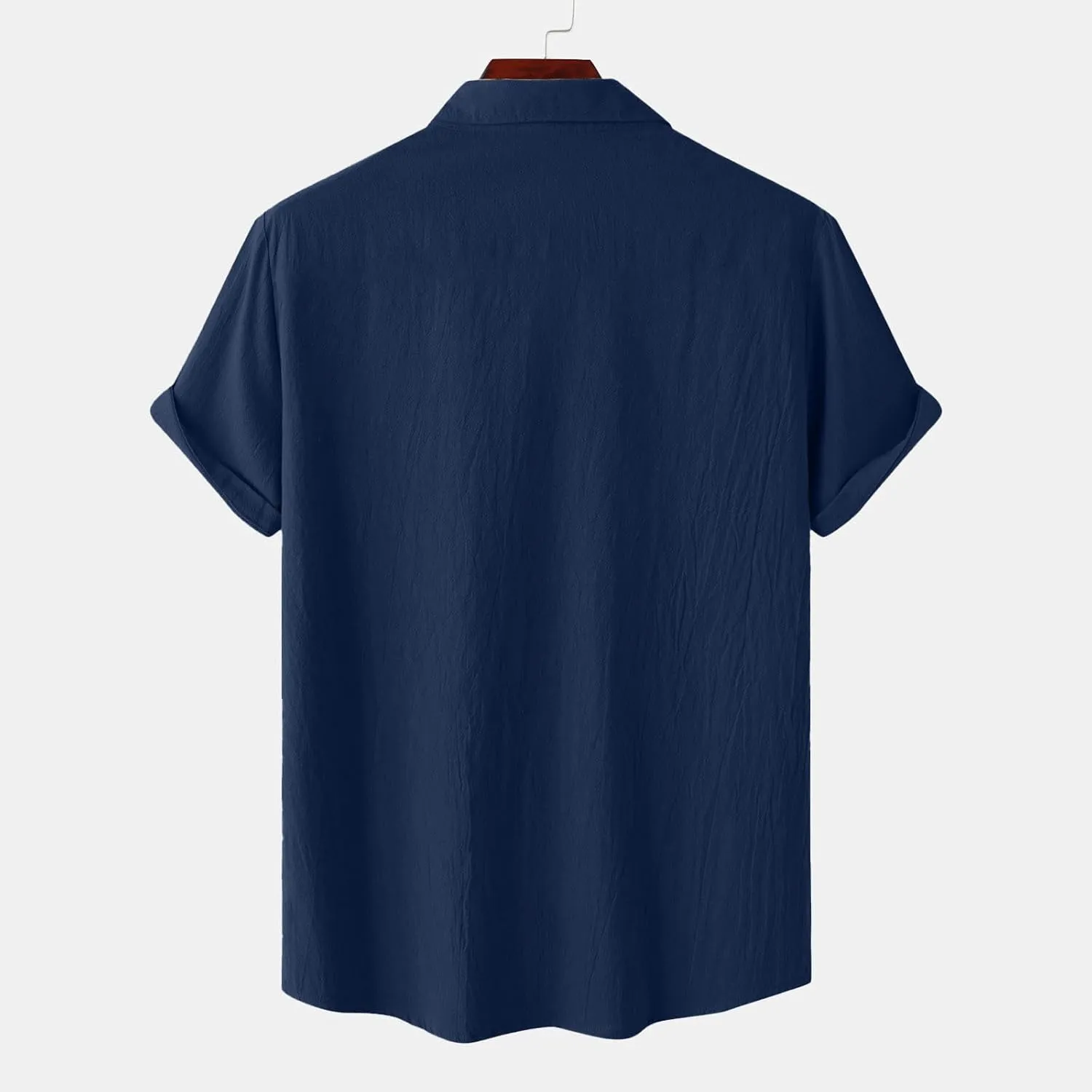Men Shirt Casual Summer Short Sleeve Shirts for Men Button Down for Men Trendy Plain Shirts Tops with Pocket 2025