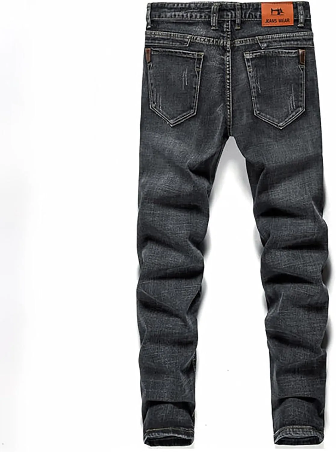 Men's Wild Denim Jeans Pants, Vintage Washed Slim Fit Jeans, Stretch Skinny Daily Work Pants, Trend Trousers for Men