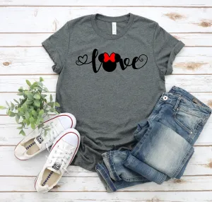 Minnie Mouse Love Adult Unisex T Shirt- Disney Matching Shirts  - Valentine's Day