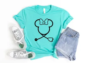 Minnie Mouse Nurse Adult Disney T Shirt - Unisex Shirt - Health Care Worker - Doctor - Stethoscope