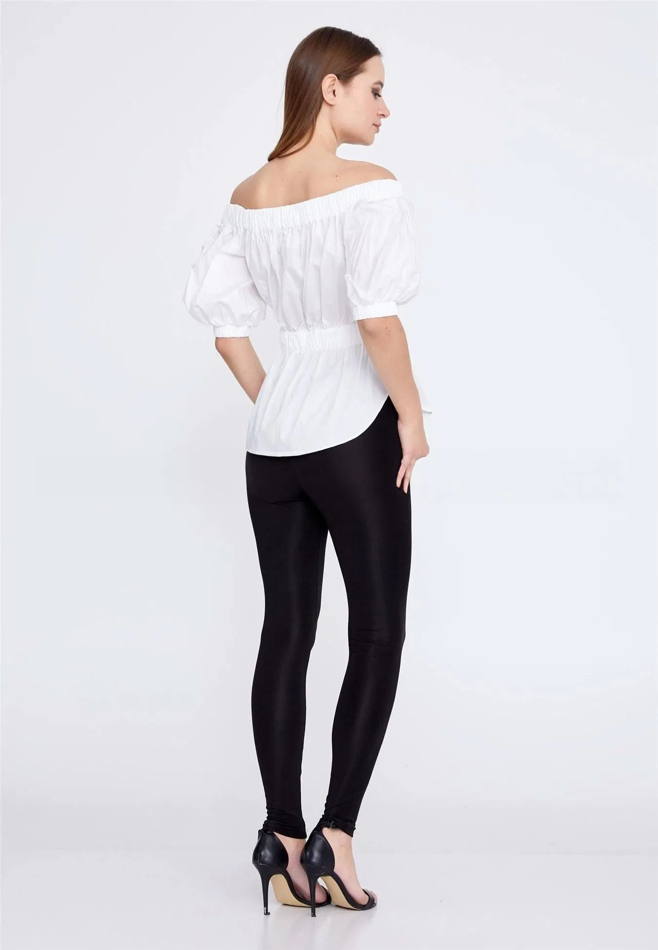 Off Shoulder Basque Blouse Ivory