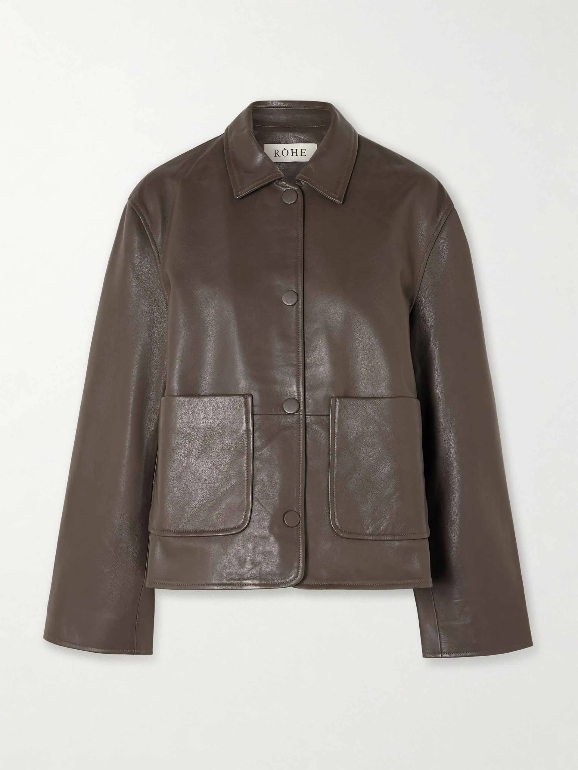 Paneled leather jacket