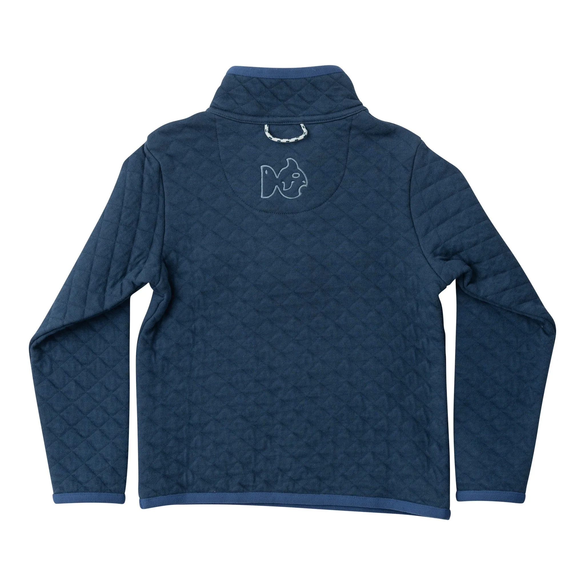 Quilted Zip Pullover in Big Dipper Navy