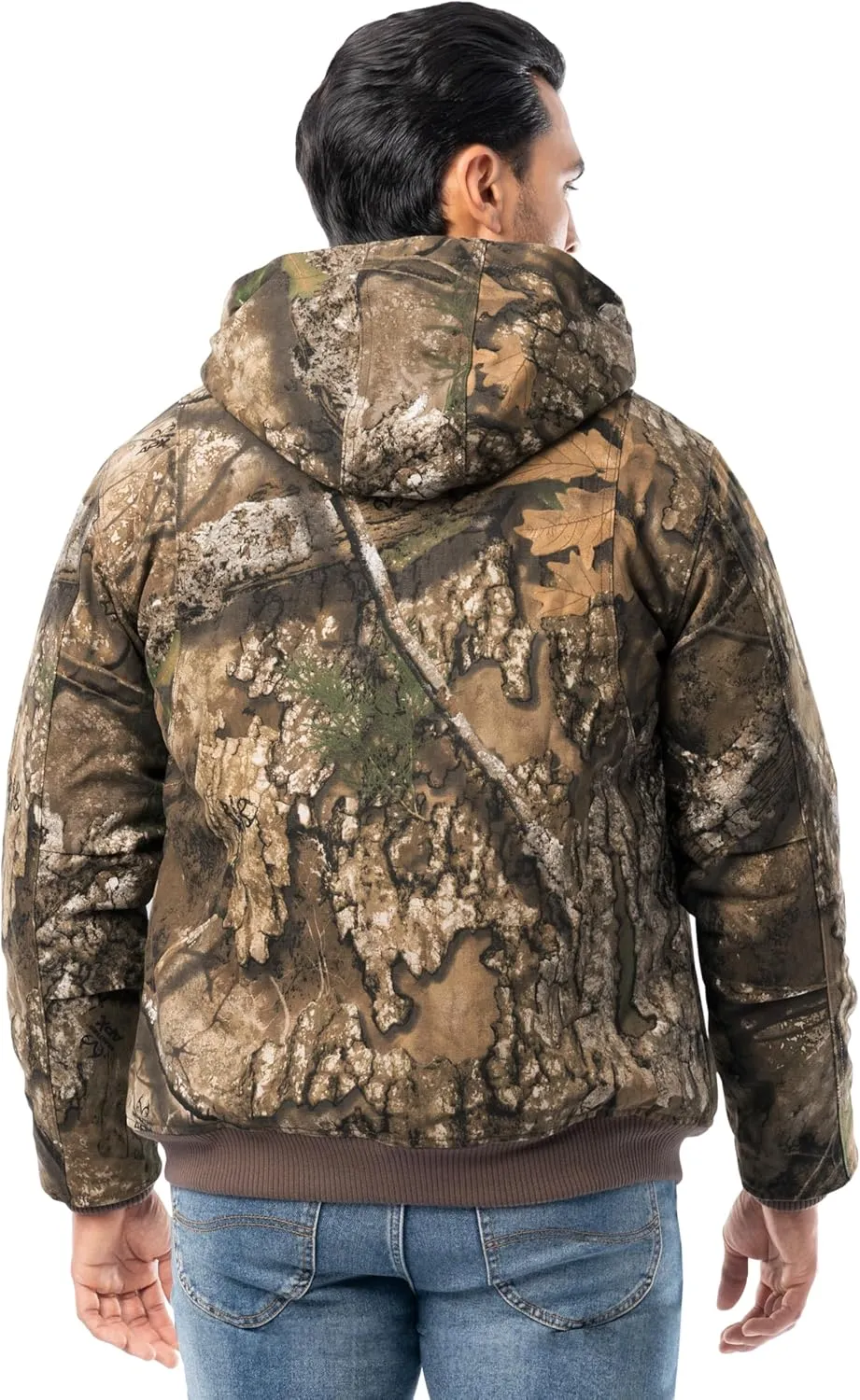 Realtree Men's Insulated Duck Quilted Lined Full Zip Hoodie