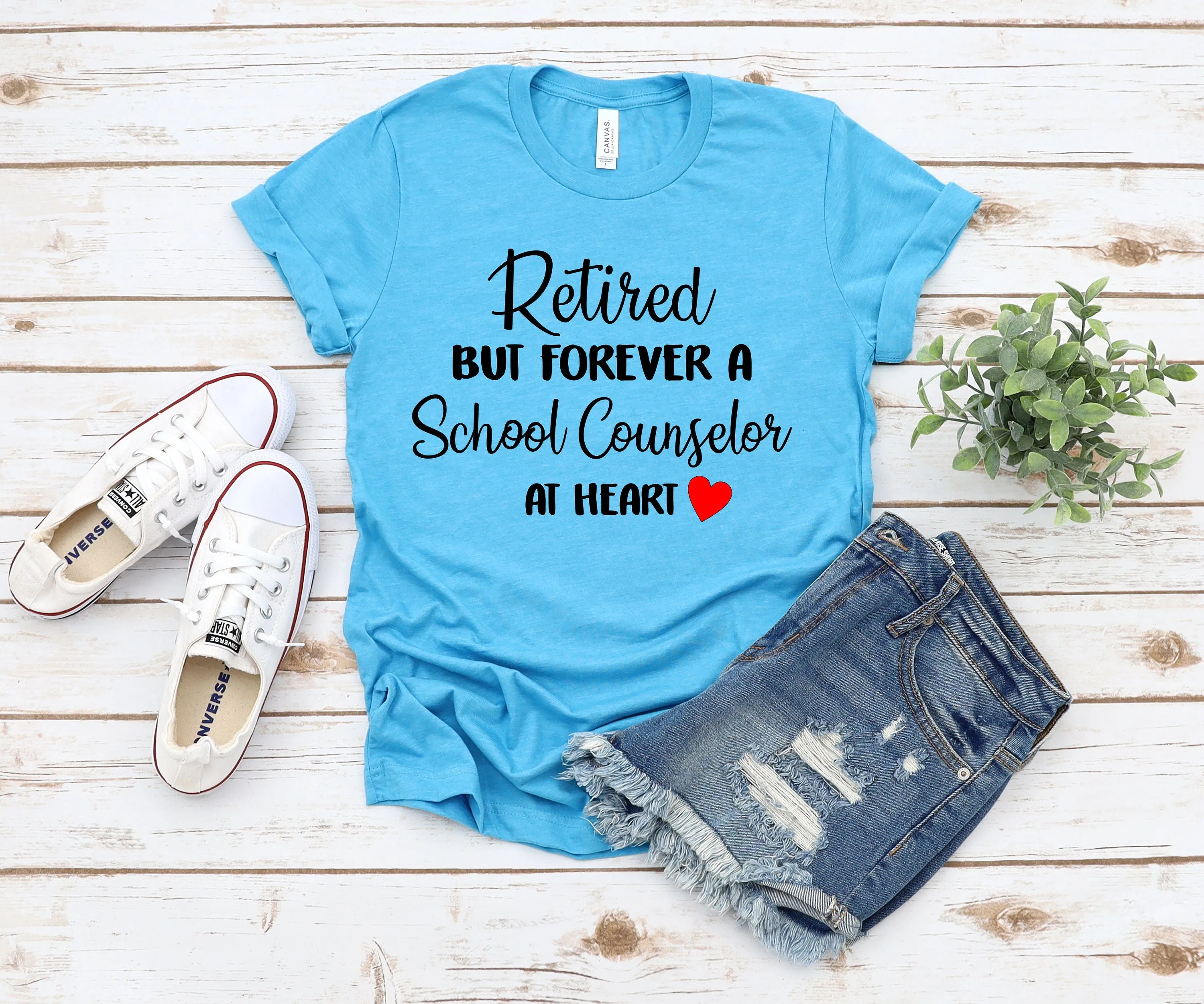 Retired But Forever a Counselor At Heart T Shirt - Teacher Shirts - School is Out Forever