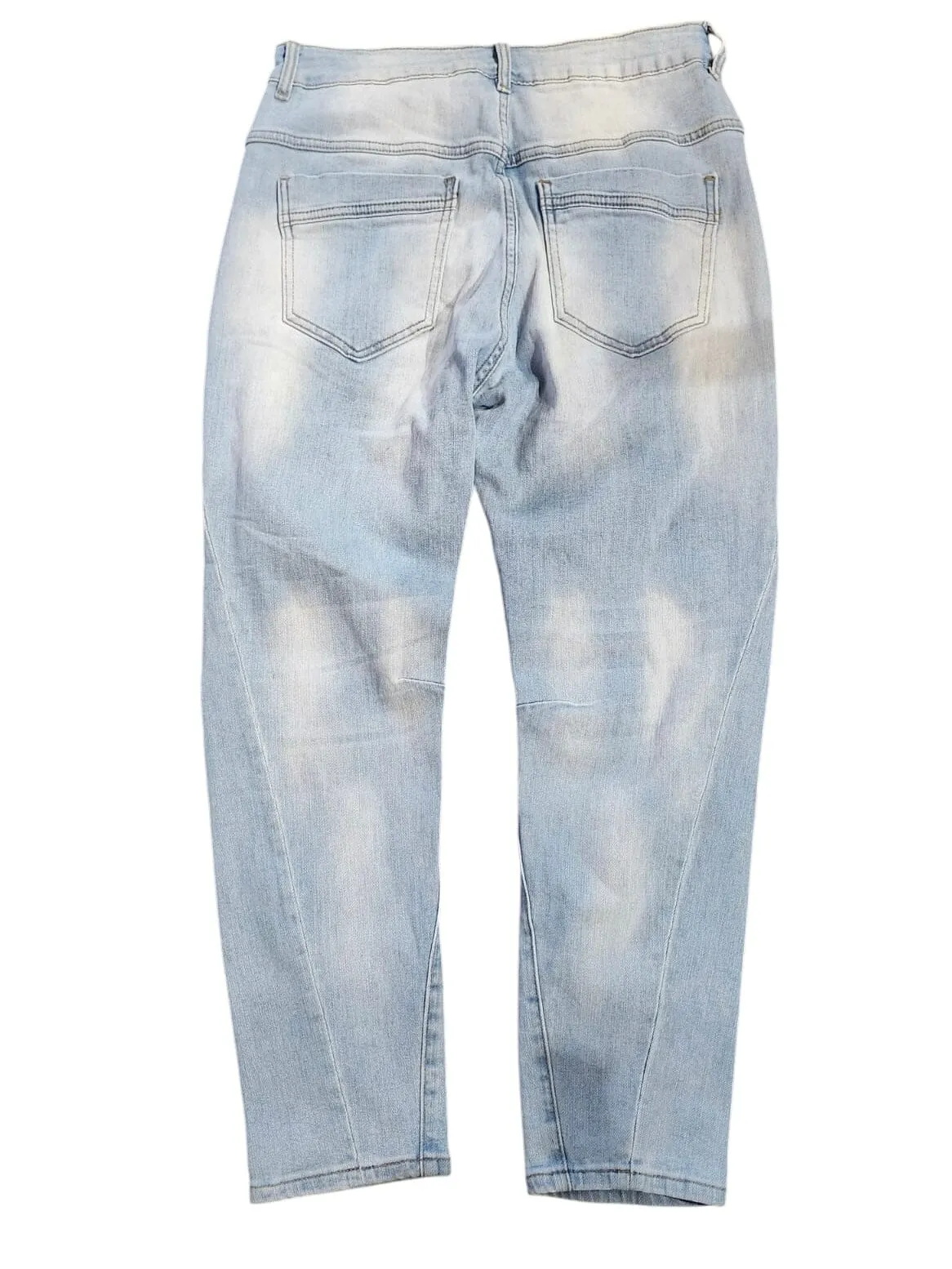 RIBBON BOW DISTRESSED WASH OUT JEANS