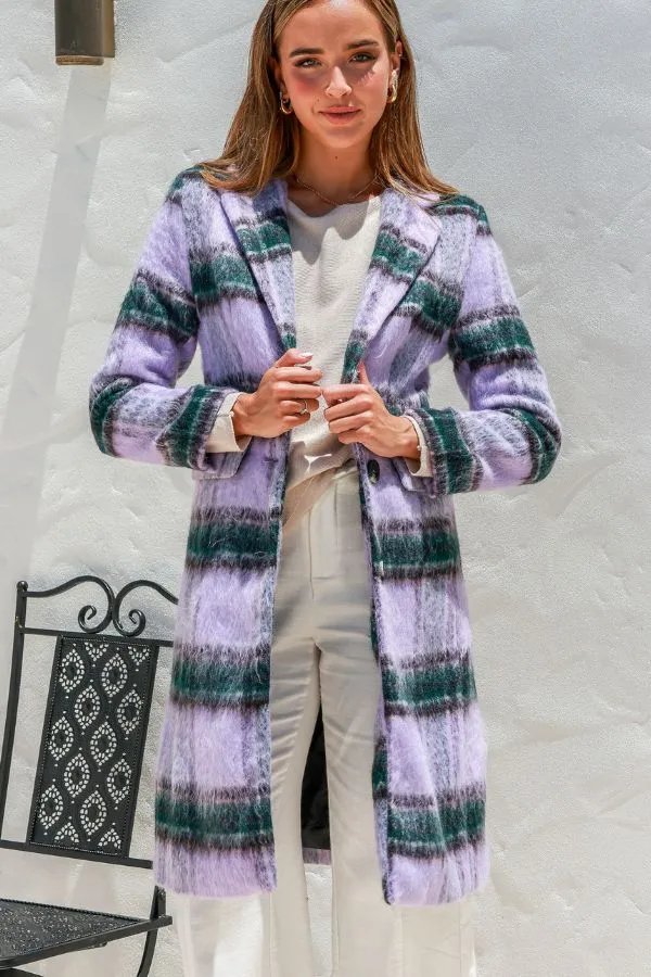 Sage Winter Coat - Purple & Green