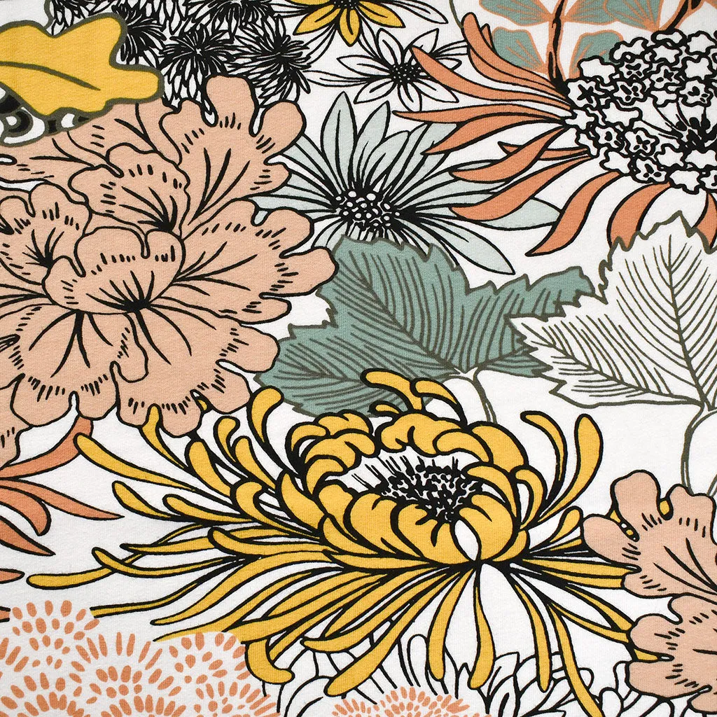See You at Six Sea Garden Floral French Terry Off White