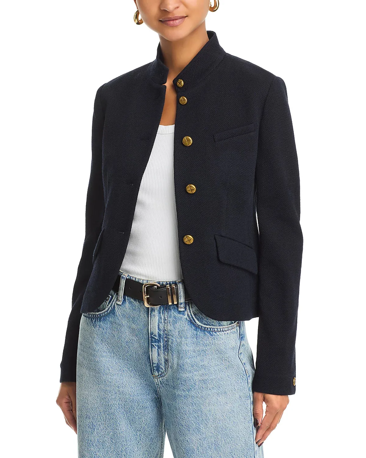 Slade Cropped Blazer in navy
