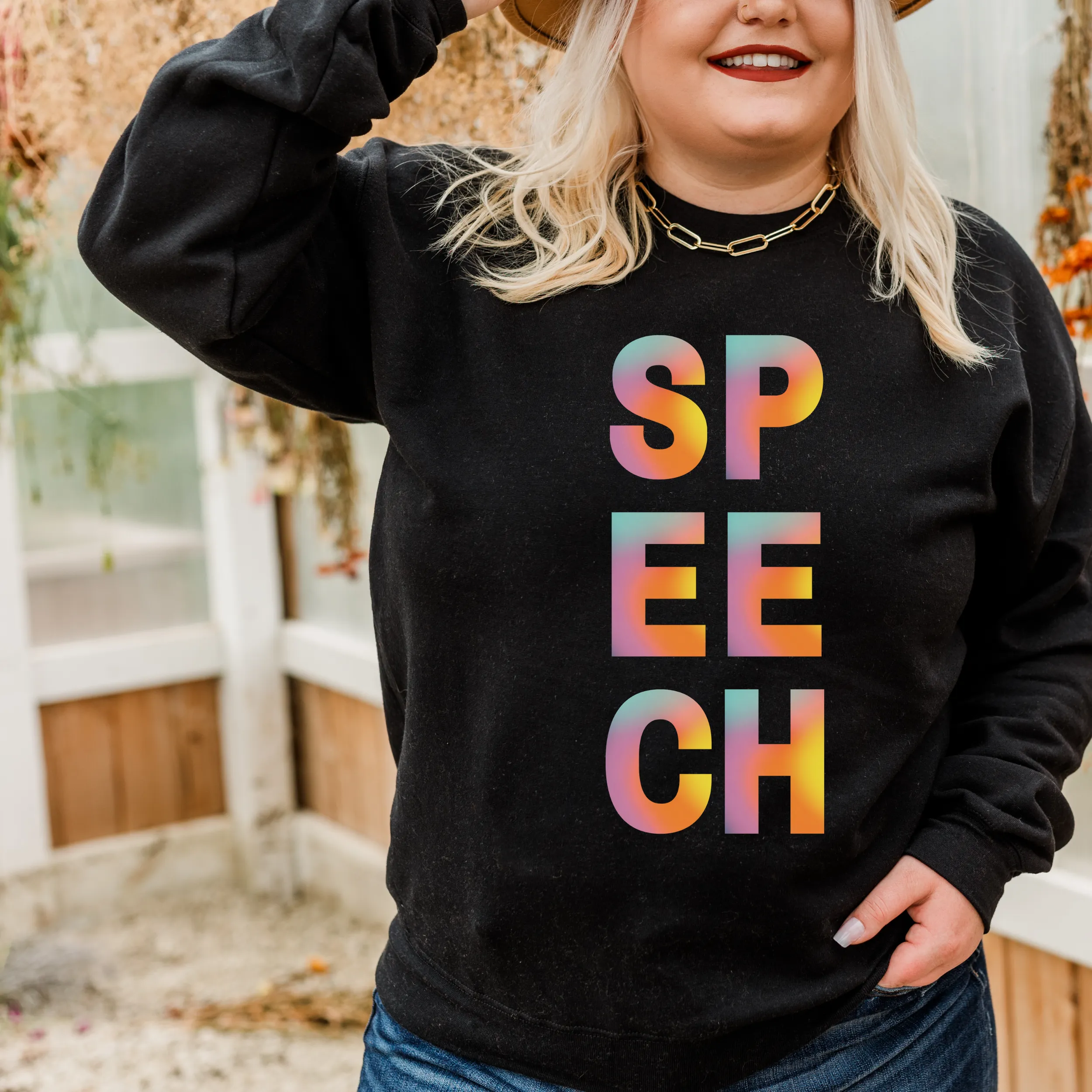 Speech Watercolor Glow Pullover