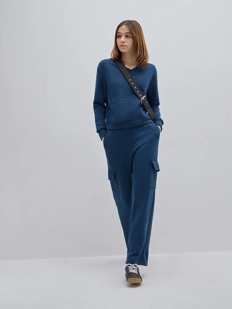 Studiofit Teal Quilted Sweatshirt