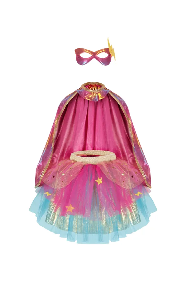 Super-Duper Tutu/Cape/Mask - Pink and Gold