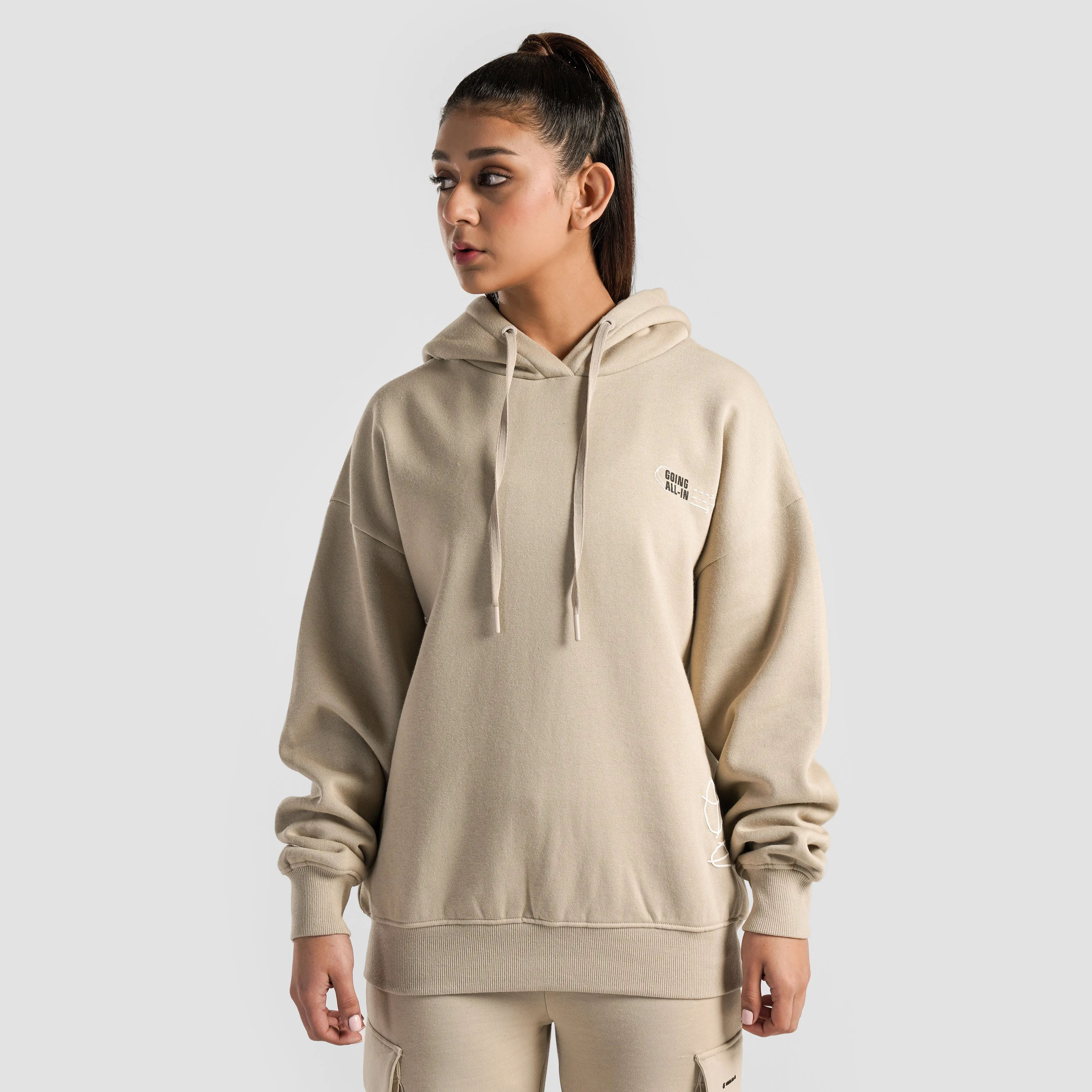 Sweat Club Oversized Hoodie (Beige)