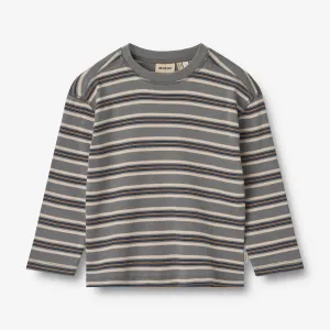 T-Shirt L/S Hans - stormy blue stripe