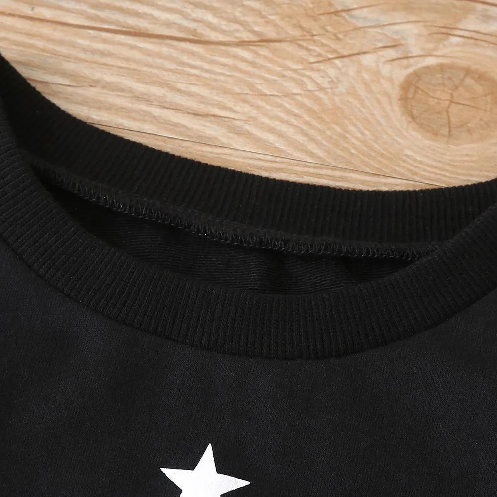 Unisex Letter Printed Long Sleeve Crew Neck T-Shirts Bulk Childrens Clothing Suppliers