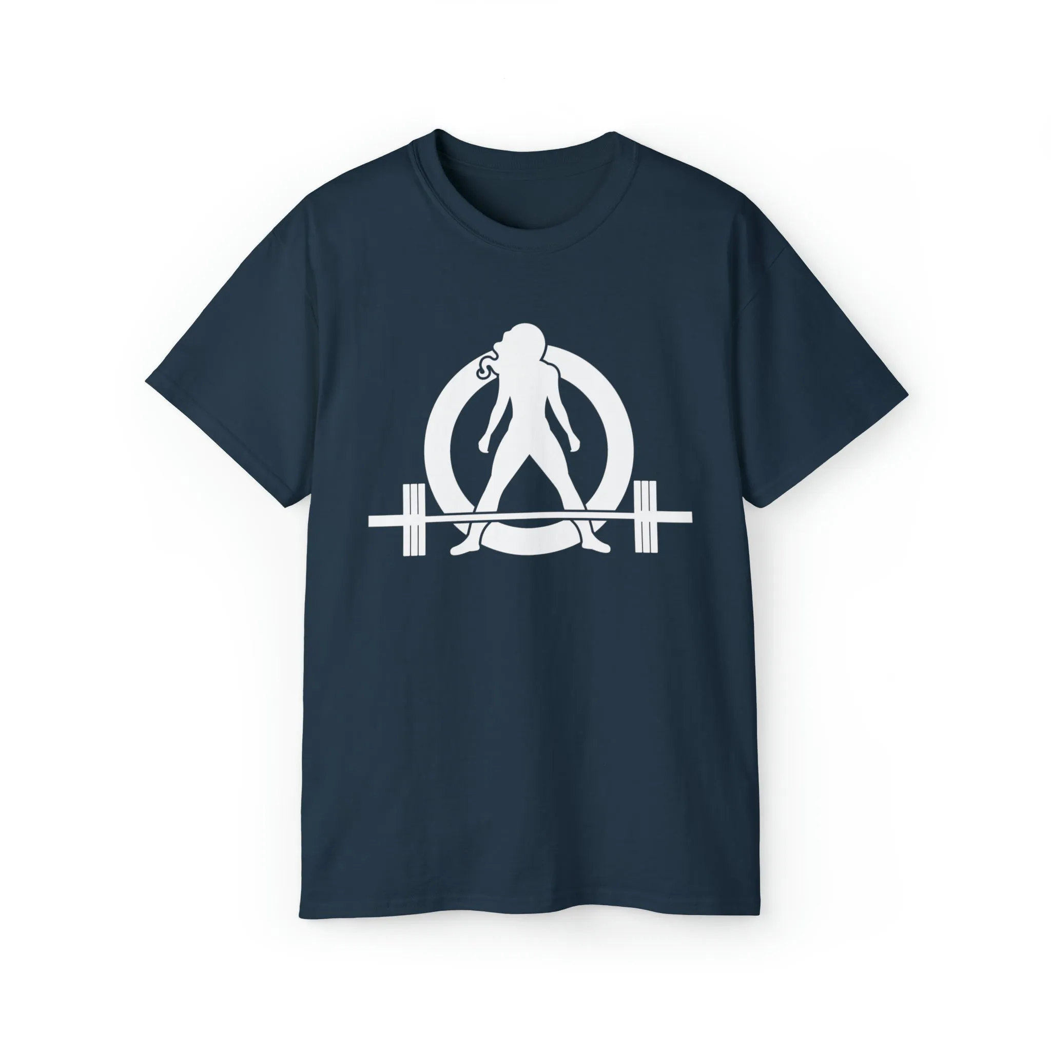Unisex Ultra Cotton Tee - Classic White Logo - Plain Back