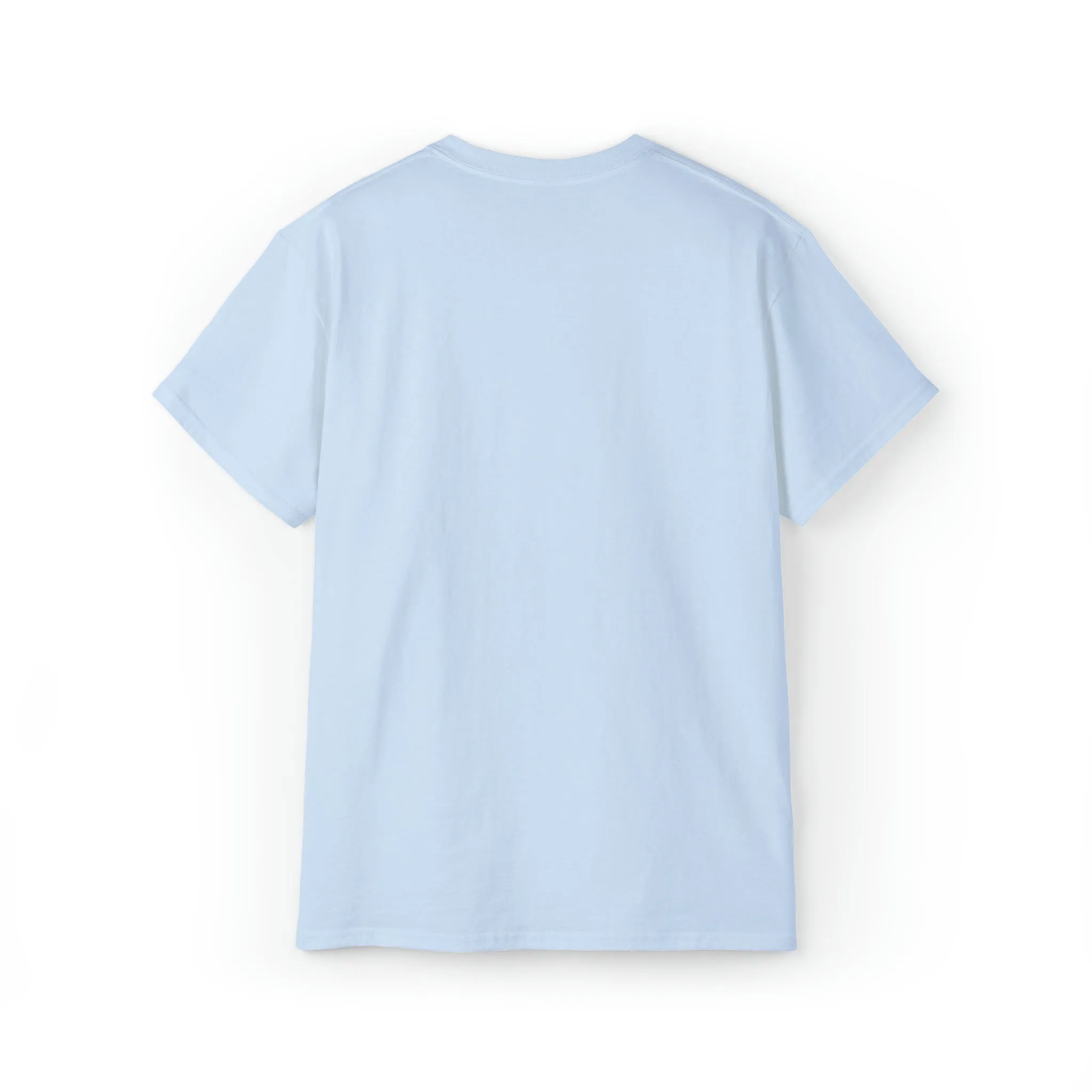 Unisex Ultra Cotton Tee - Classic White Logo - Plain Back