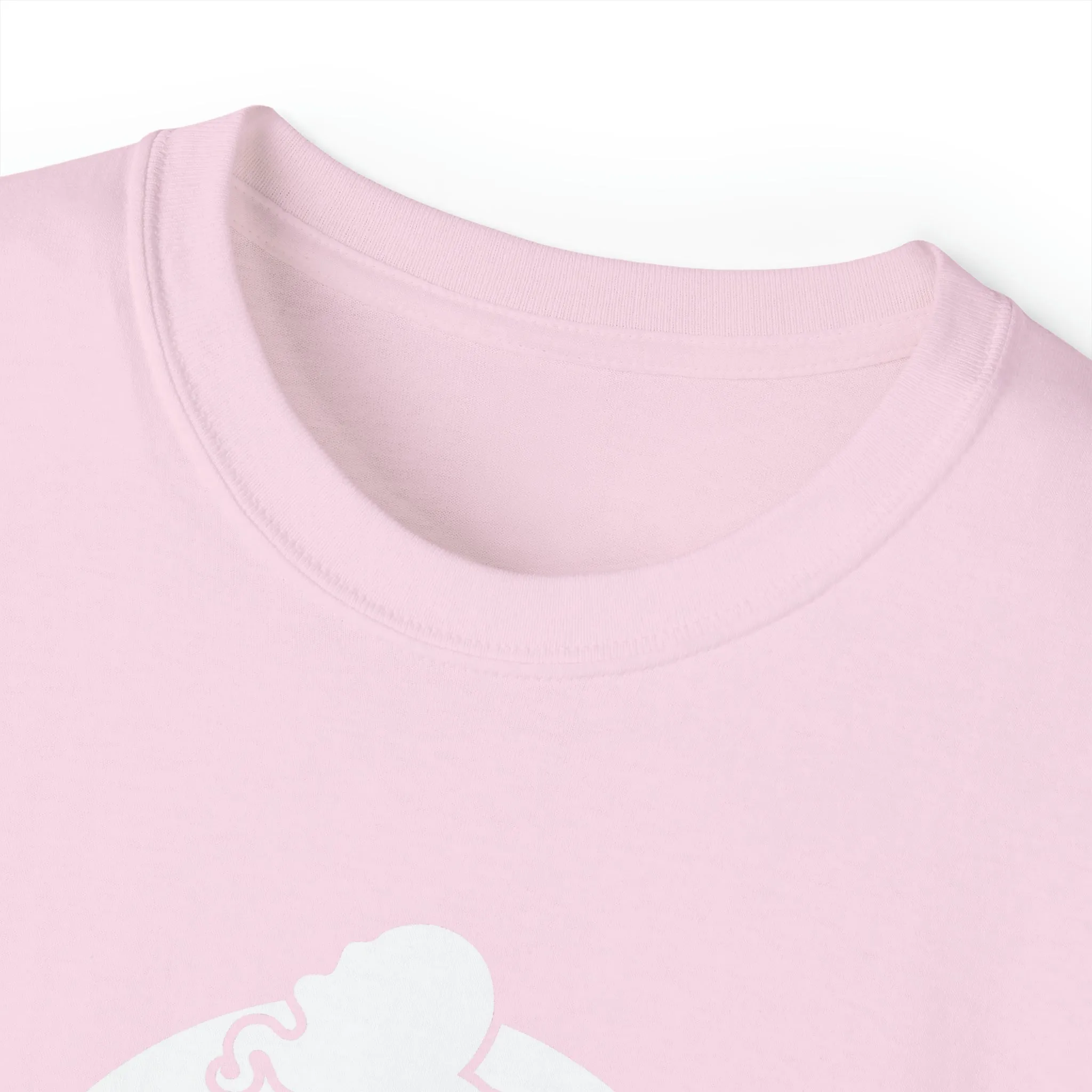 Unisex Ultra Cotton Tee - Classic White Logo - Plain Back