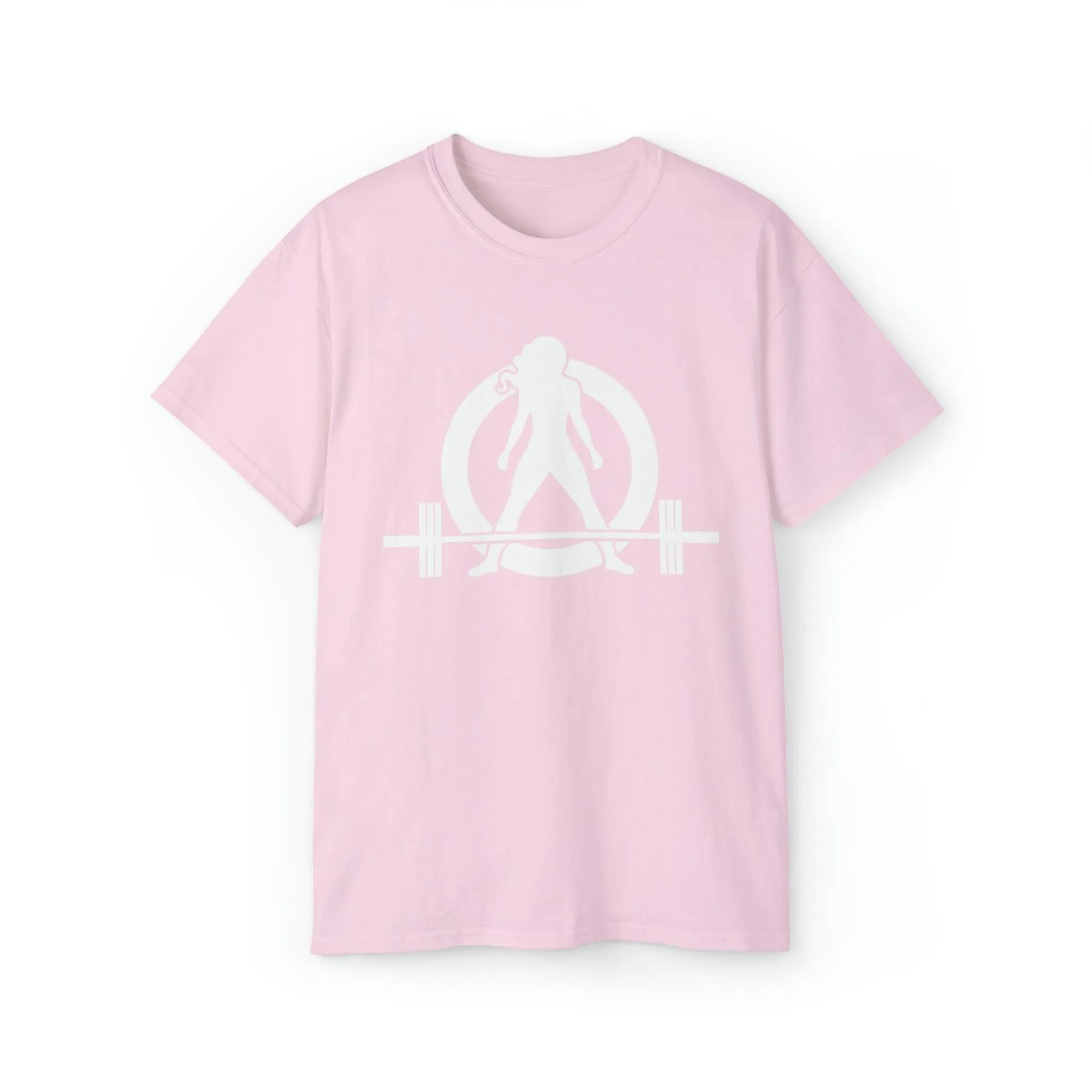 Unisex Ultra Cotton Tee - Classic White Logo - Plain Back