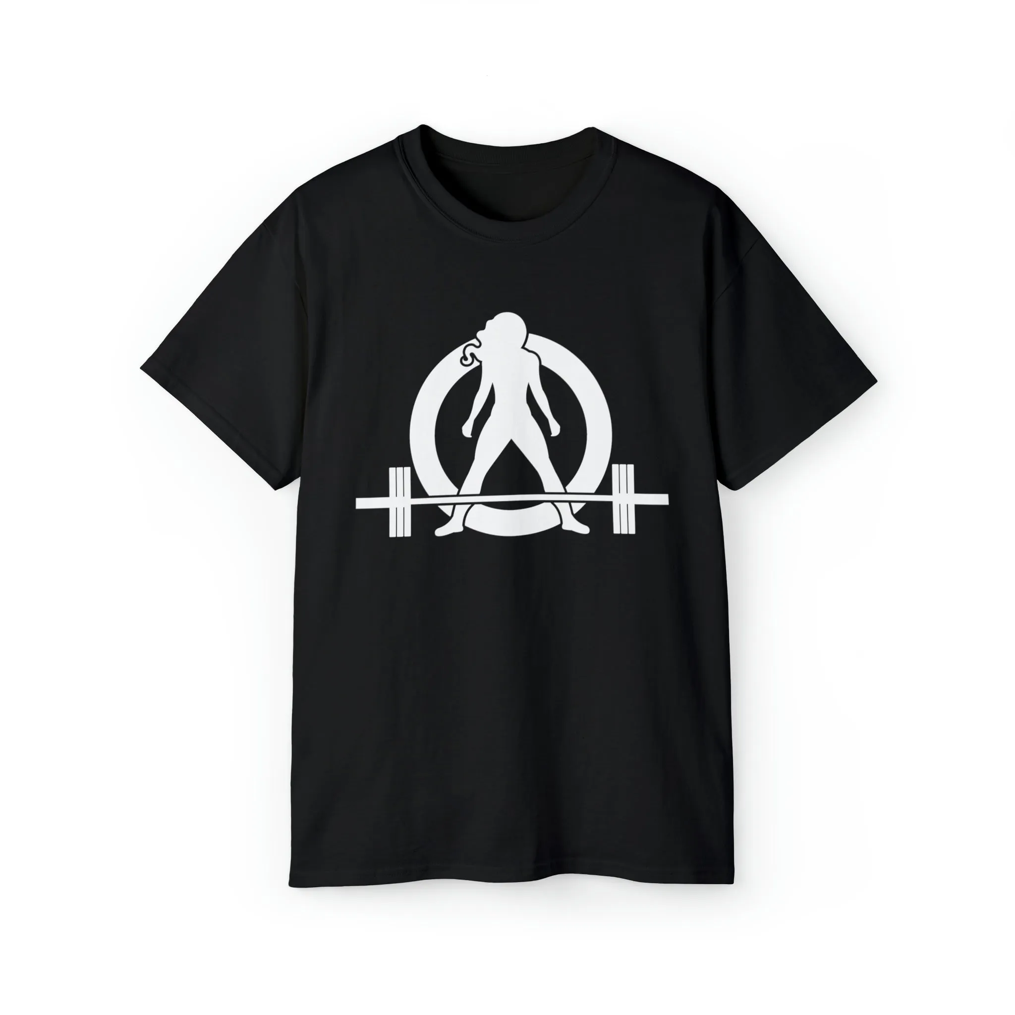 Unisex Ultra Cotton Tee - Classic White Logo - Plain Back