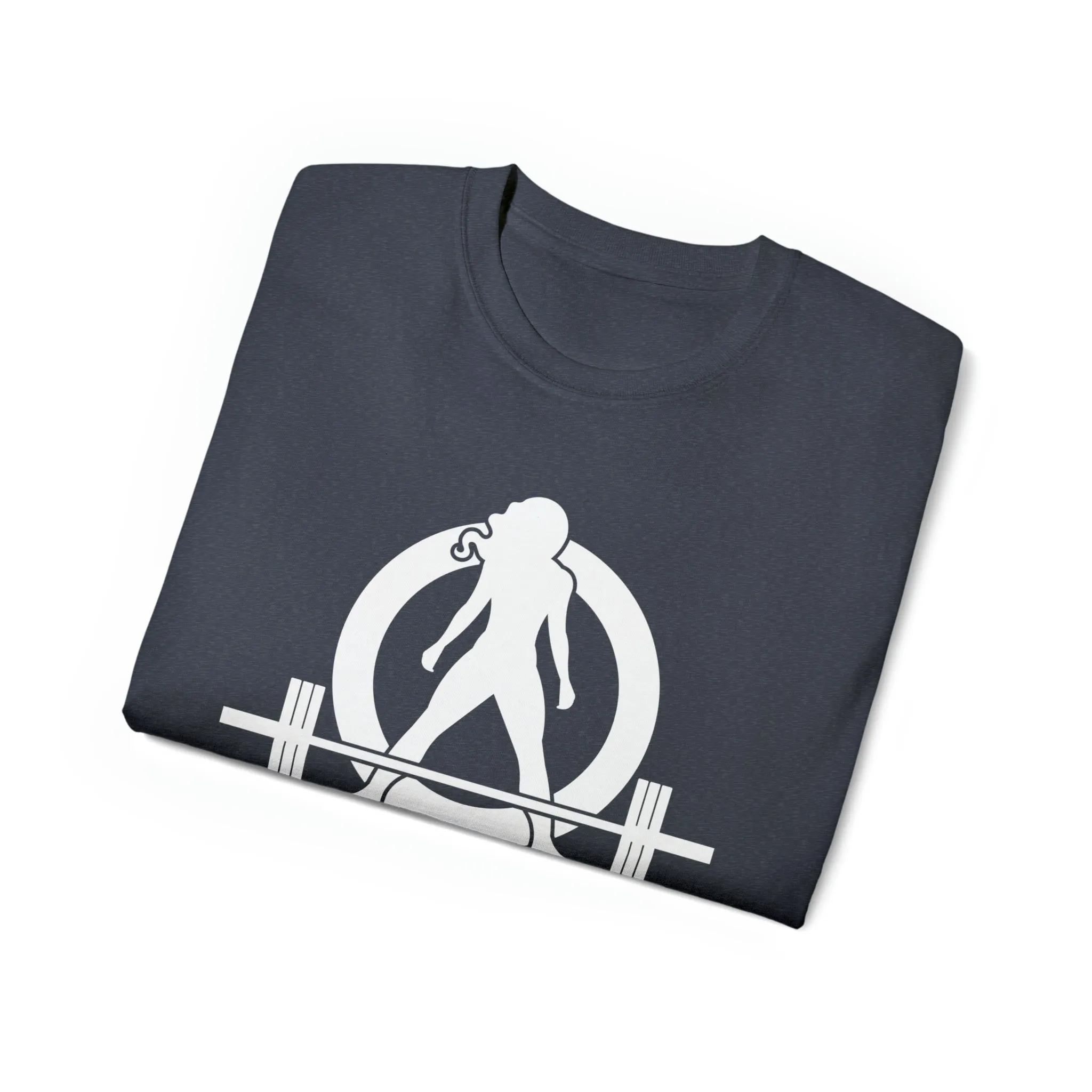 Unisex Ultra Cotton Tee - Classic White Logo - Plain Back