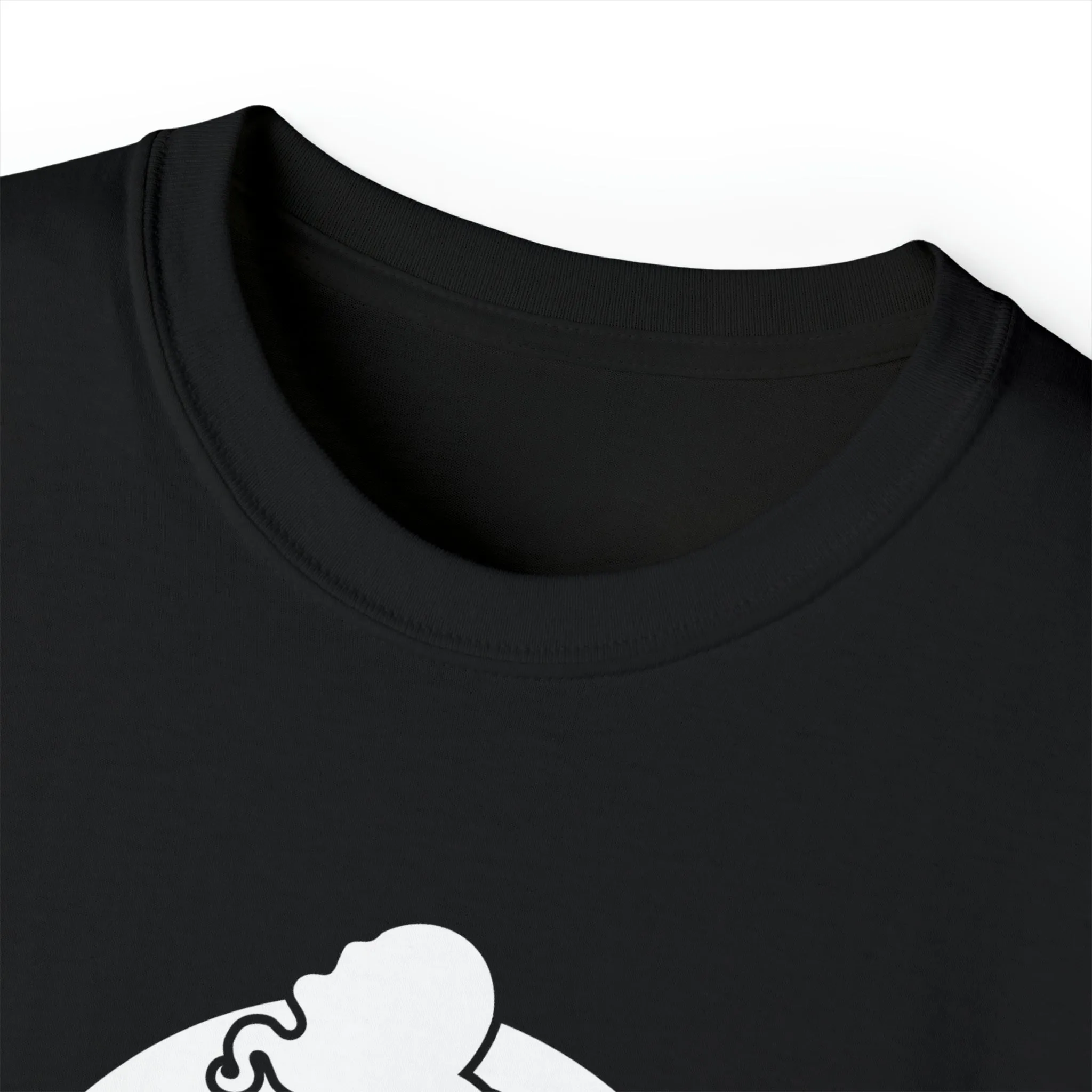 Unisex Ultra Cotton Tee - Classic White Logo - Plain Back