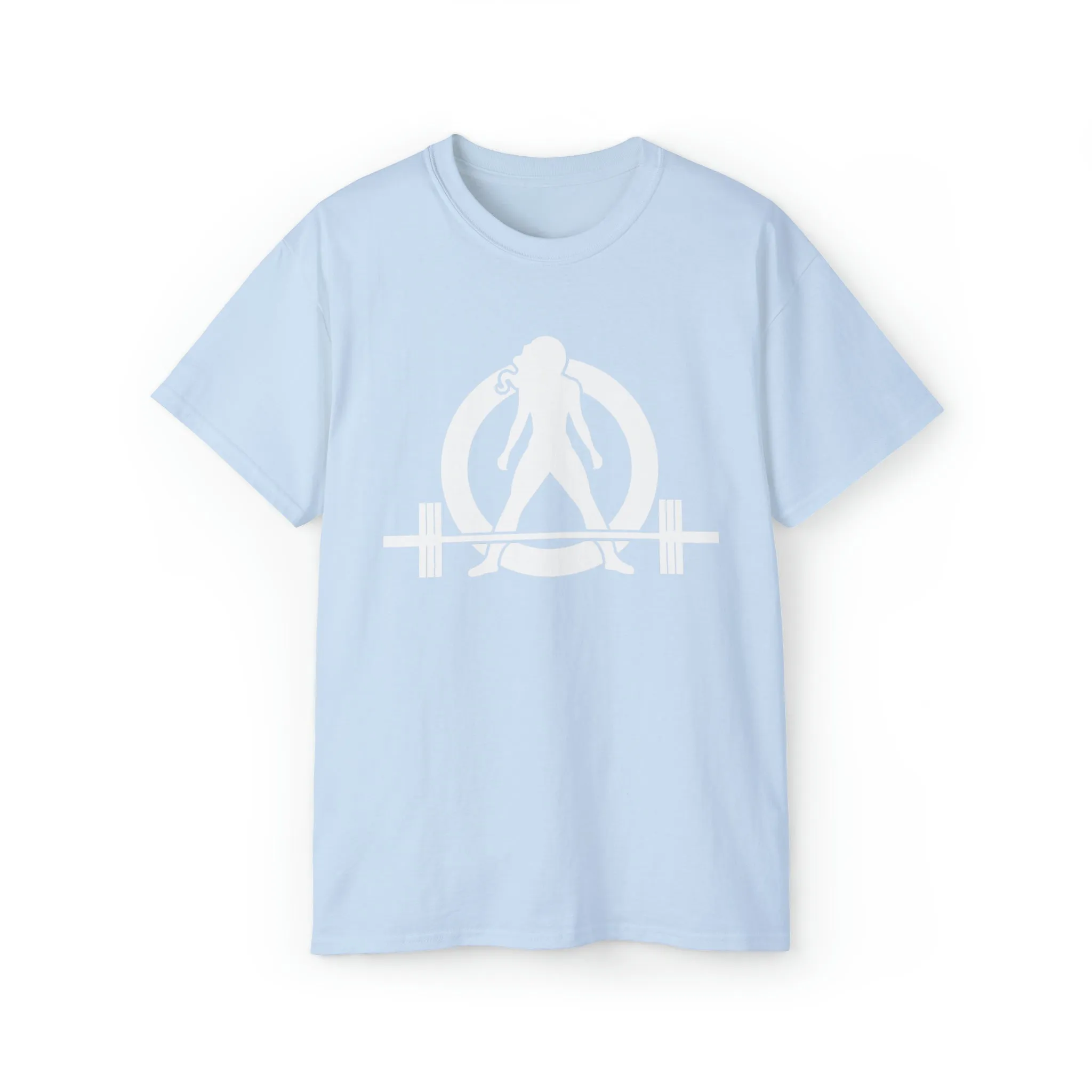 Unisex Ultra Cotton Tee - Classic White Logo - Plain Back
