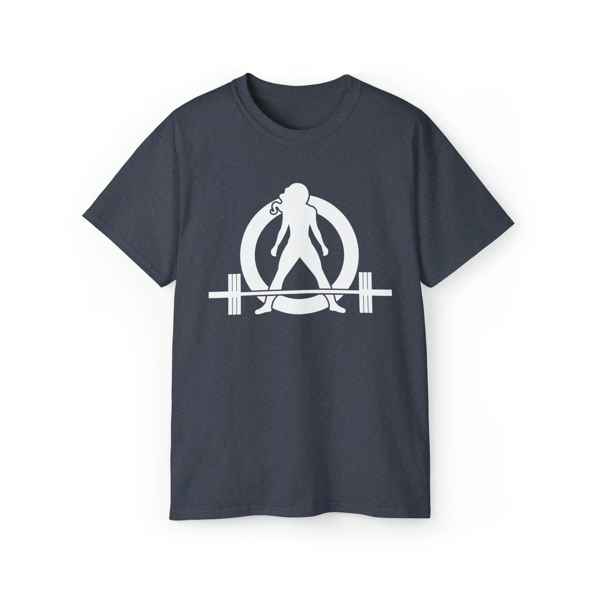 Unisex Ultra Cotton Tee - Classic White Logo - Plain Back