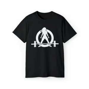 Unisex Ultra Cotton Tee - Classic White Logo - Plain Back