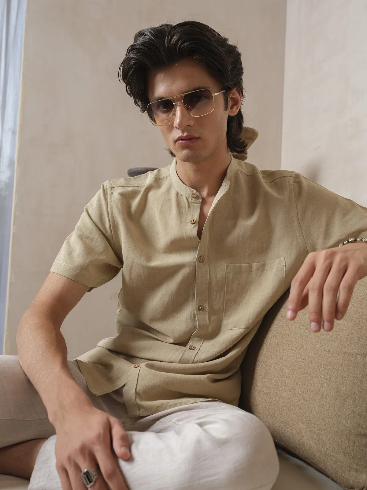 Vihay - Ivory Shirt | Organic Cotton & Bamboo | Old Money Elegance
