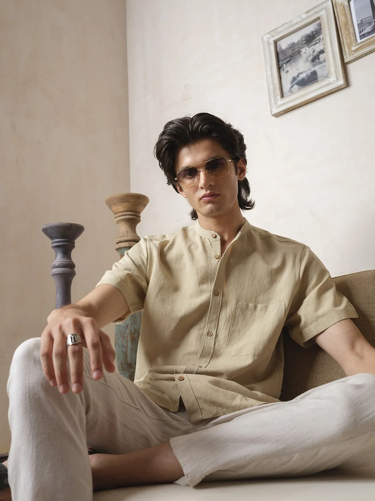 Vihay - Ivory Shirt | Organic Cotton & Bamboo | Old Money Elegance