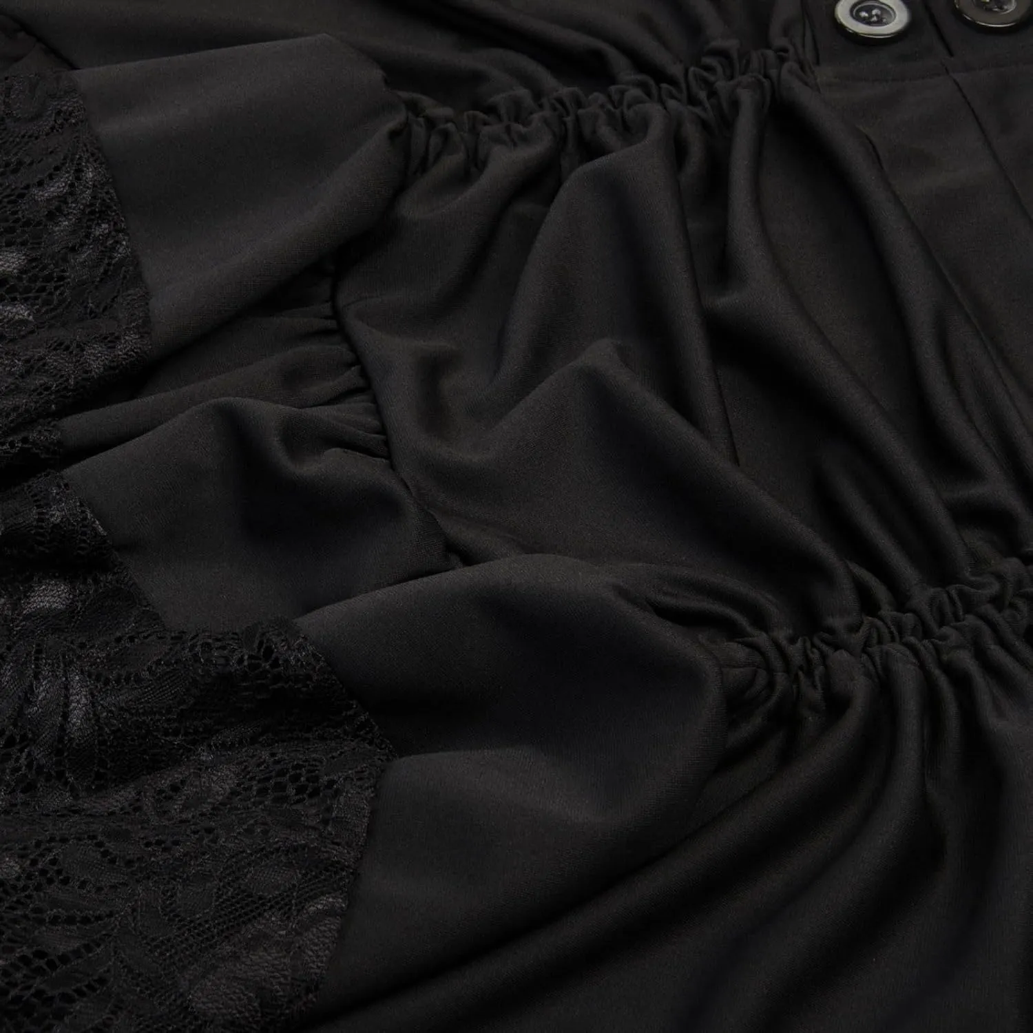 Women Steampunk Victorian Renaissance Gothic Lace Ruffled Skirts Vintage Court Style High Low Hem Midi Gothic Skirt