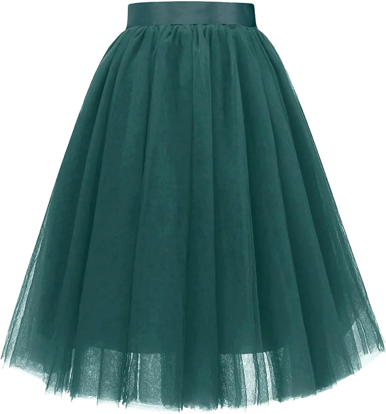 Women's A-Line High Waisted Midi Skirt Women's Classic Layered Tulle Skirt for Adult Teen Ballet Dance Skirts