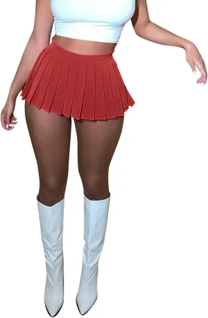 Women's Skirts for Summer Tennis High Elastic Waist Trendy Pleated Sports Mini Skirts for Women Trendy Clothes