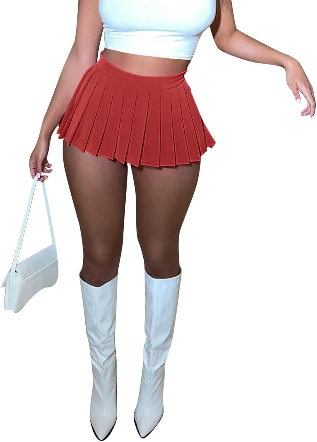 Women's Skirts for Summer Tennis High Elastic Waist Trendy Pleated Sports Mini Skirts for Women Trendy Clothes
