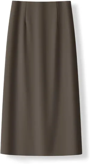 Women's Solid Pencil Skirt - Office Appropriate Midi Skirt with Back Zipper, Professional Work Skirt