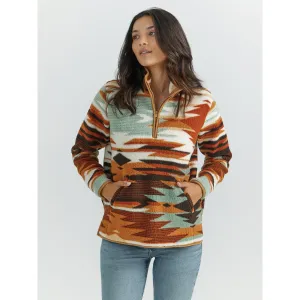 Wrangler Retro Women's Punchy Sherpa Pullover Green Multi